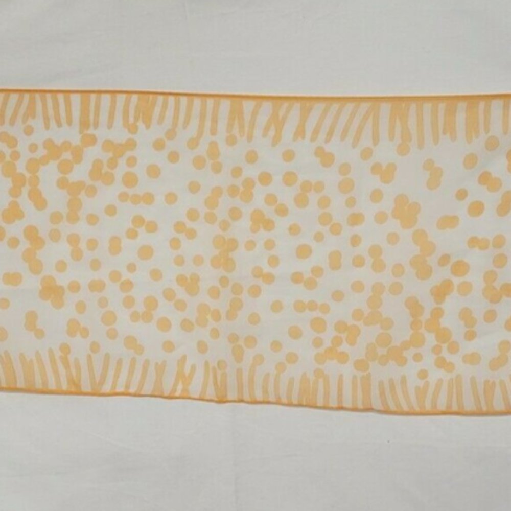 VINTAGE ORANGE POLKA DOT SHEER LADIES SCARF
